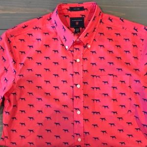Saddlebred short sleeve Button Down Shirt Sz L